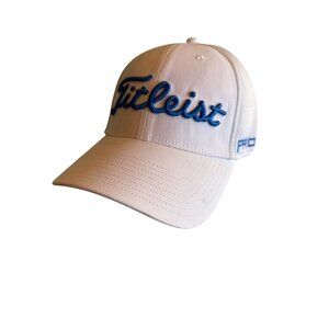 Titleist Pro White Golf Hat S/M Adjustable Lightweight & Breathable Design